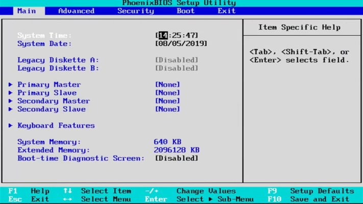 Sửa Lỗi Time-of-day not set - please run SETUP program 3 Cấu Hình Lại Thời Gian Trong BIOS