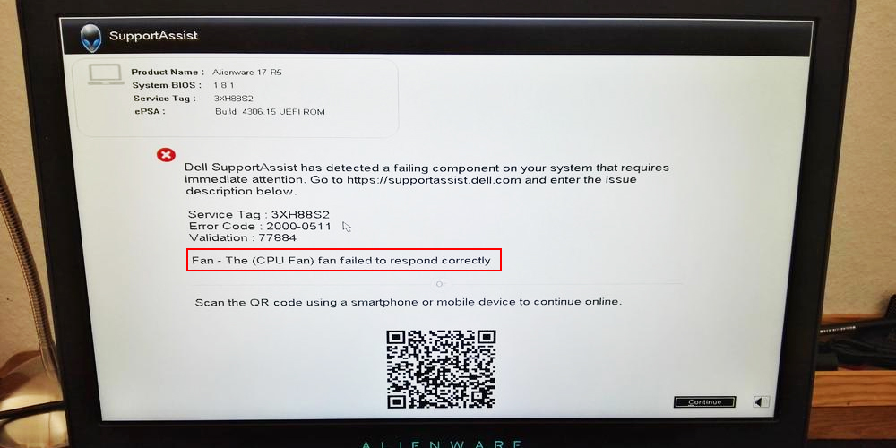 Hướng Dẫn Sửa Lỗi The CPU fan fan failed to respond correctly 2 The (CPU fan) fan failed to respond correctly