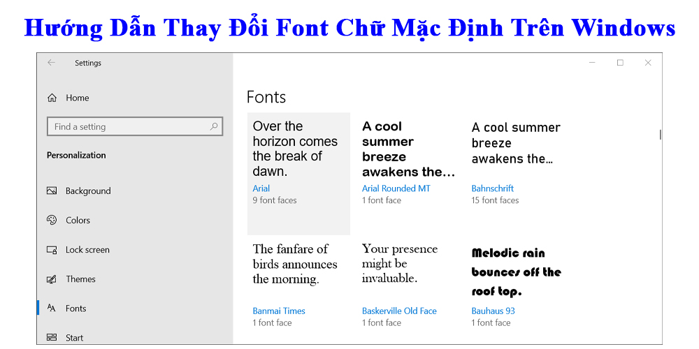 Hướng Dẫn Thay Đổi Font Chữ Mặc Định Trên Windows