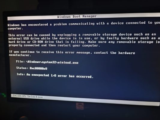 Sửa Lỗi An unexpected I/O error has occurred