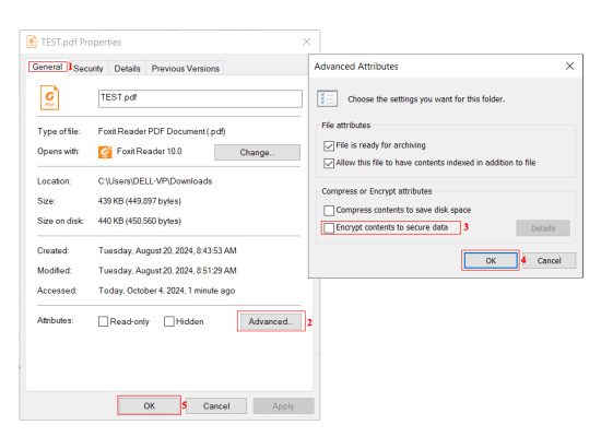 Hướng Dẫn Sửa Lỗi File Hiển Thị Ổ Khóa Màu Vàng 2 Tắt Tính Năng Mã Hóa Trên File/Thư Mục