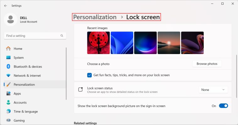 Hướng Dẫn Thay Đổi Màn Hình Lock Screen Trên Windows 3 Thay đổi Lock Screen trên Windows 11
