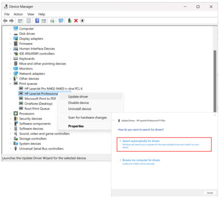 Cập Nhật Hoặc Cài Đặt Lại Driver Máy In