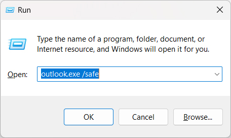 Khởi Động Lại Outlook Trong Safe Mode