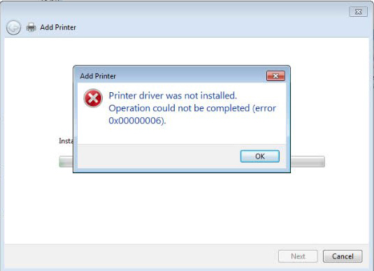 Hướng Dẫn Sửa Lỗi Error 0x00000006 Khi Cài Đặt Máy In 2 Printer Driver Was Not Installed