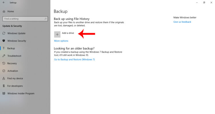 Hướng Dẫn Sao Lưu Và Phục Hồi Data Bằng File History Trên Windows 4 Cài Đặt Ổ Đĩa Backup