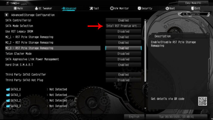 Chuyển Chế Độ SATA Từ RAID Sang AHCI Trong BIOS