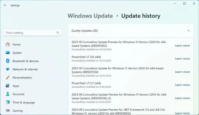 Sửa Lỗi Màn Hình Xanh INACCESSIBLE BOOT DEVICE 7 Gỡ Bản Cập Nhật Windows Bị Lỗi