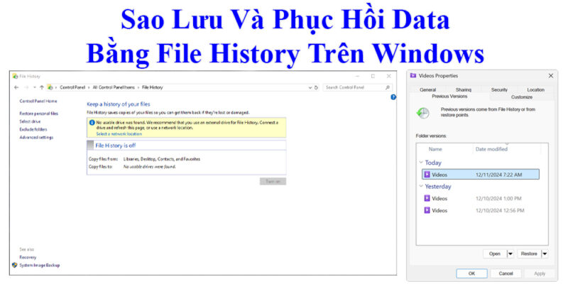 Hướng Dẫn Sao Lưu Và Phục Hồi Data Bằng File History Trên Windows 1 Hướng Dẫn Sao Lưu Và Phục Hồi Data Bằng File History Trên Windows