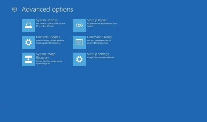 Sửa Lỗi Màn Hình Xanh INACCESSIBLE BOOT DEVICE 4 Khởi Động Vào WinRE