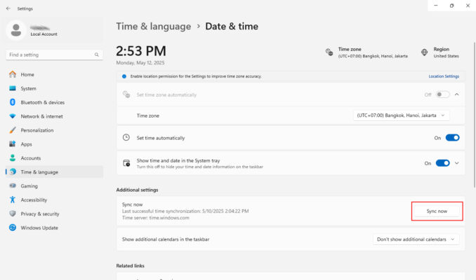 Sửa Lỗi 163-Time & Date Not Set Khi Khởi Động Máy Tính 6 Kiểm Tra Cấu Hình Ngày Giờ Trong Windows