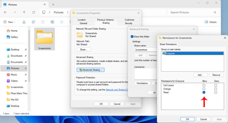 Kiểm Tra Quyền Chia Sẻ Thư Mục