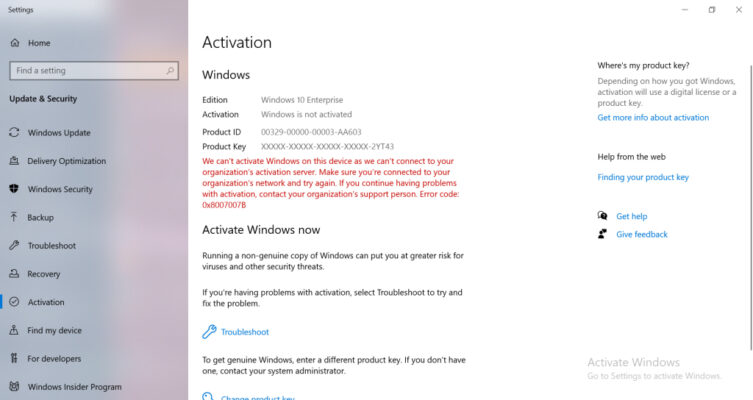 Sửa Lỗi Màn Hình Xanh Stop Code SYSTEM LICENSE VIOLATION 3 Kiểm Tra Và Kích Hoạt Bản Quyền Windows