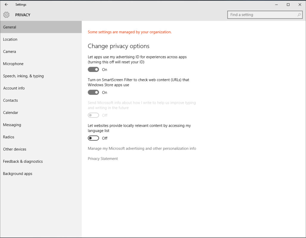 Sửa Lỗi Some Settings Are Hidden Or Managed By Your Organisation