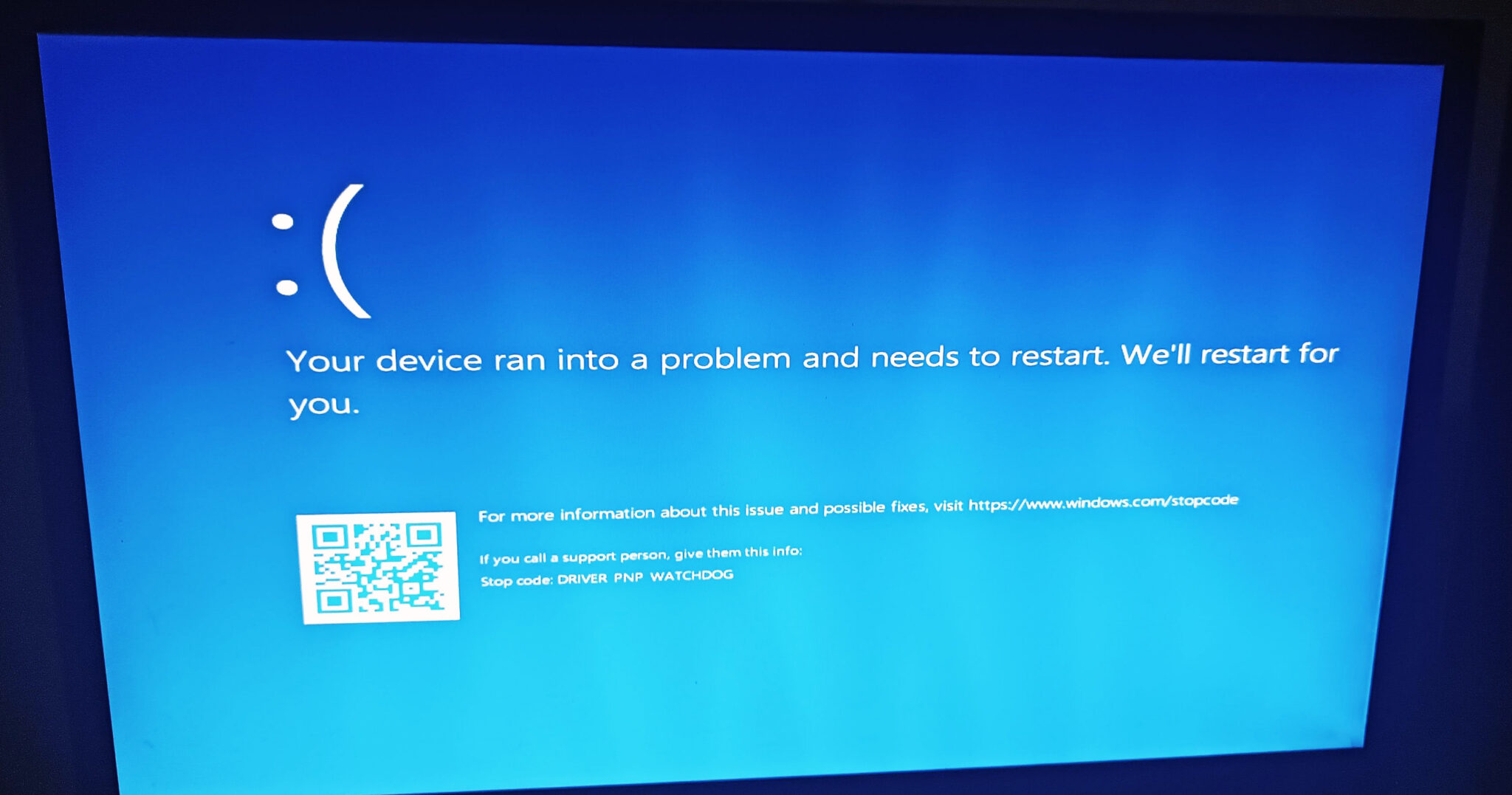 Sửa Lỗi Màn Hình Xanh Stop Code DRIVER PNP WATCHDOG