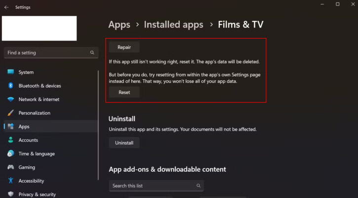 Sửa Lỗi The Package Runtime Information Is Corrupted Khi Mở File 5 Sửa Lỗi Với Ứng Dụng Films & TV