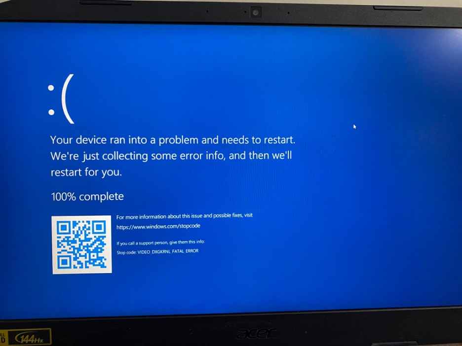 Sửa Lỗi Màn Hình Xanh Stop Code VIDEO_DXGKRNL_FATAL_ERROR