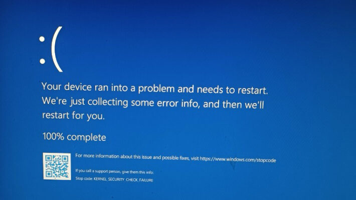 Stop Code KERNEL SECURITY CHECK FAILURE