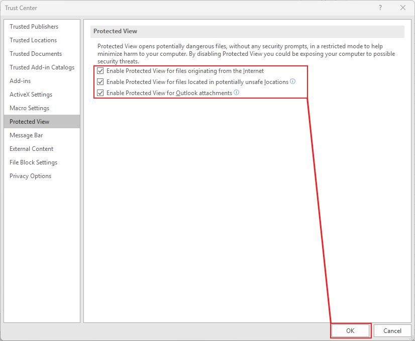 Hướng Dẫn Bật/Tắt Protected View Trên Excel