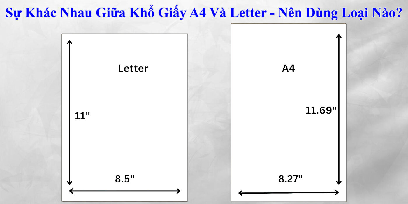 Sự Khác Nhau Giữa Khổ Giấy A4 Và Letter