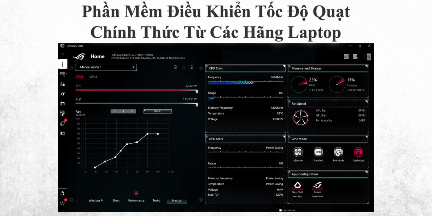 Phần Mềm Điều Khiển Tốc Độ Quạt Chính Thức Từ Các Hãng Laptop
