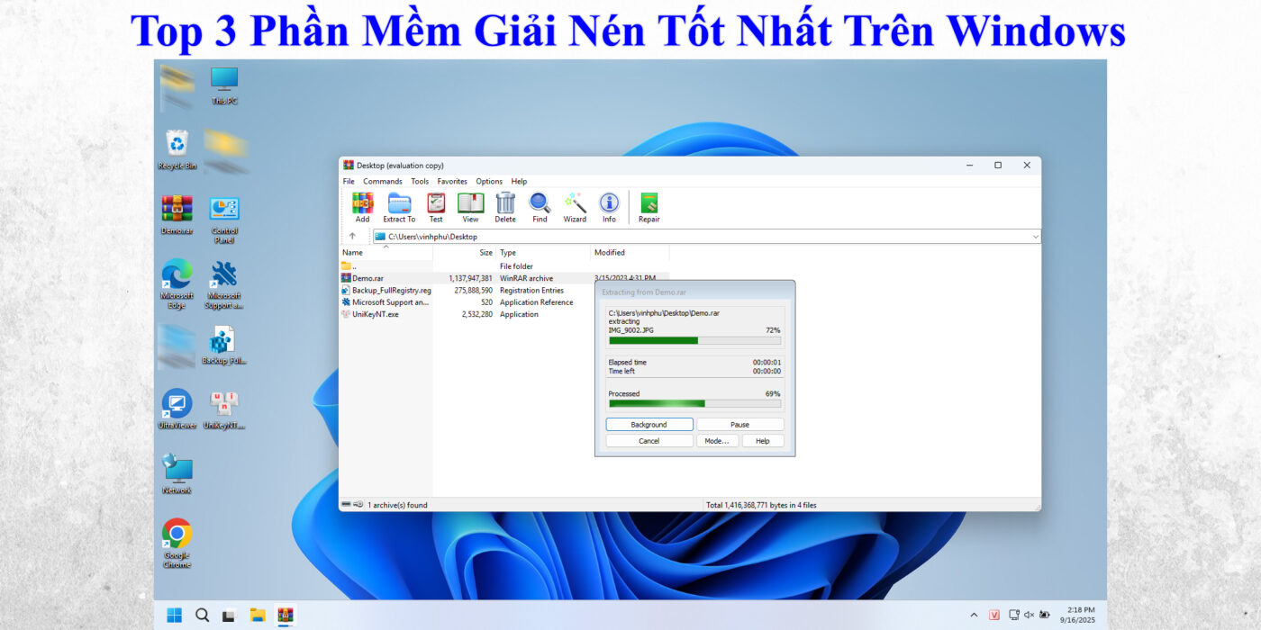 Top 3 Phần Mềm Giải Nén Tốt Nhất Trên Windows