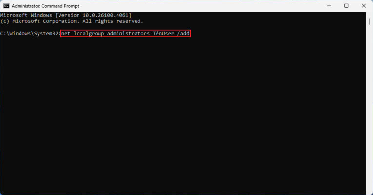 Cách Cấp Quyền Administrator Cho User Trên Windows 4 Cấp Quyền Bằng Command Prompt (CMD)