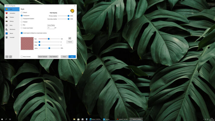 Cách Làm Trong Suốt Thanh Taskbar Trên Windows 11 5 Làm Trong Suốt Taskbar Bằng TaskbarX