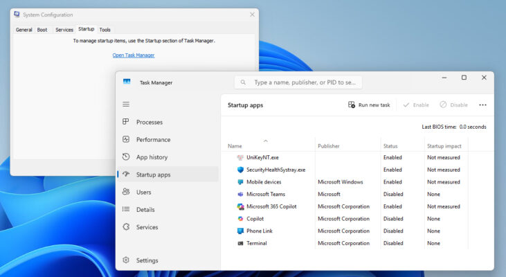 Tab Startup