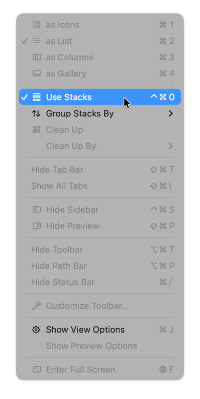 Sử Dụng Tính Năng Stacks Trên macOS Để Dọn Dẹp Desktop 3 Bật Stacks Từ Menu Finder