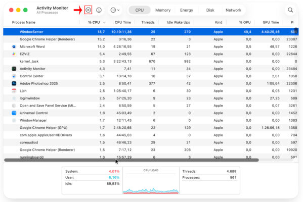 Đóng Ứng Dụng Không Cần Thiết