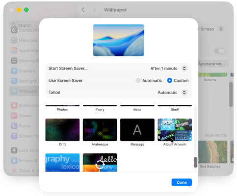 Dùng Screen Saver Có Sẵn Trên macOS