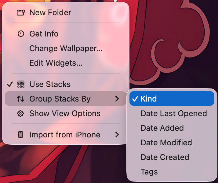 Sử Dụng Tính Năng Stacks Trên macOS Để Dọn Dẹp Desktop 4 Nhóm Theo Loại File (Kind)