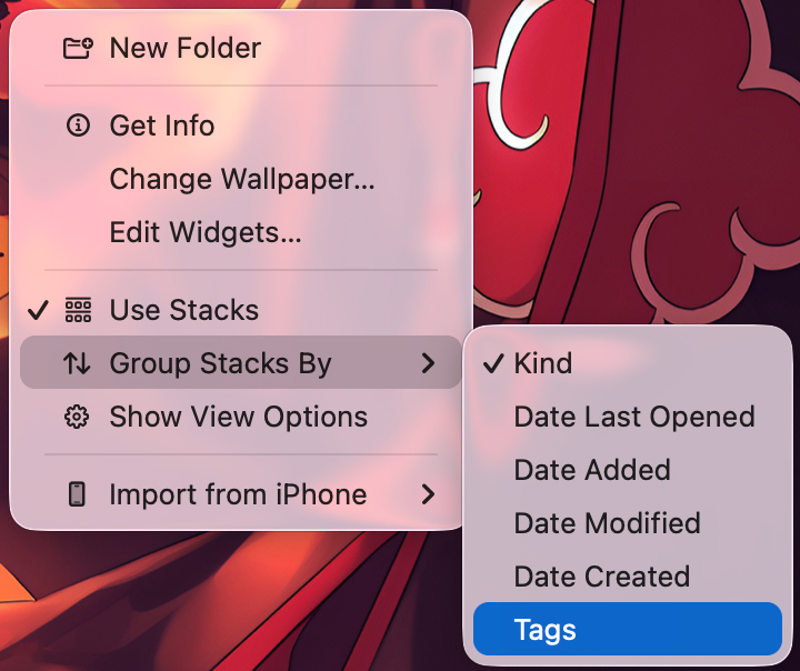 Sử Dụng Tính Năng Stacks Trên macOS Để Dọn Dẹp Desktop 6 Nhóm Theo Tag Màu (Tags)