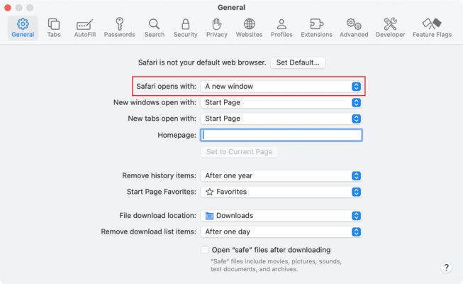 Tắt Tính Năng Mở Lại Tab Tự Động