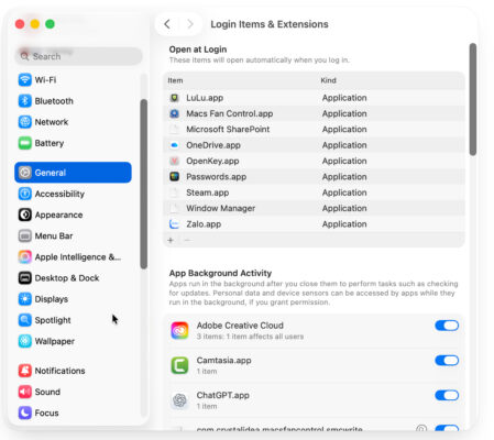 Tắt Ứng Dụng Khởi Động Cùng MacBook