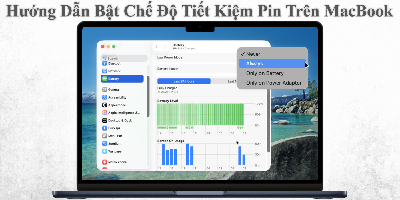 Hướng Dẫn Bật Chế Độ Tiết Kiệm Pin Trên MacBook