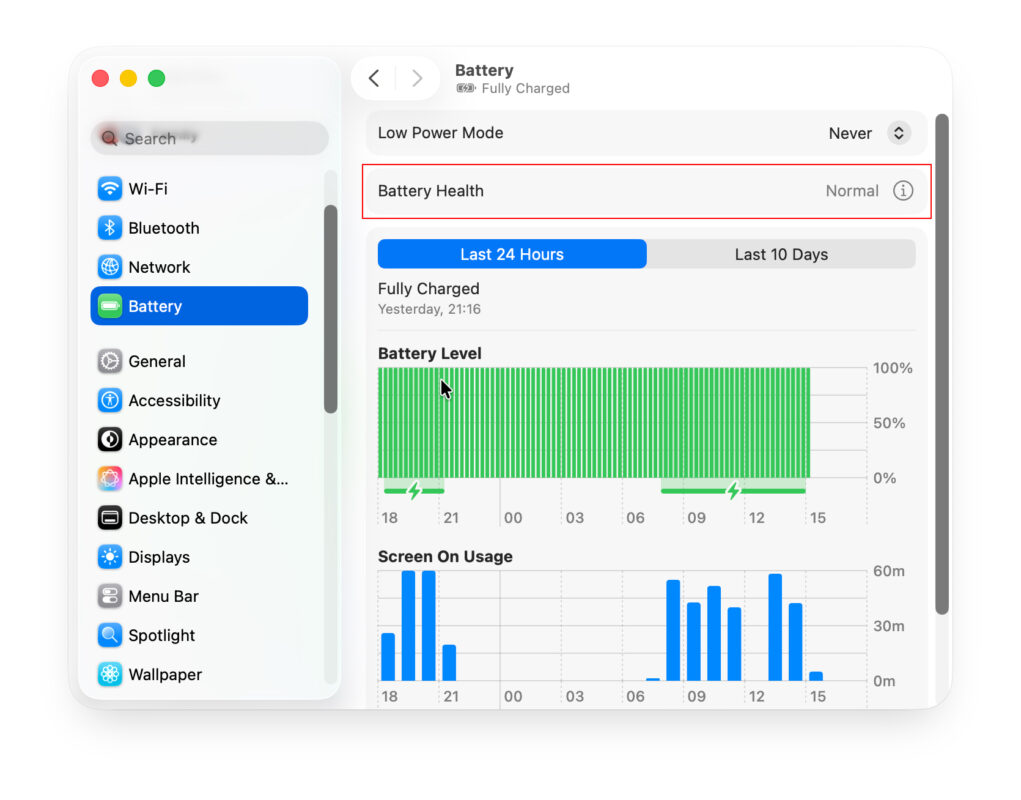 Cách Kiểm Tra Độ Chai Pin MacBook Chính Xác Nhất 3 Kiểm Tra Độ Chai Pin Qua System Settings