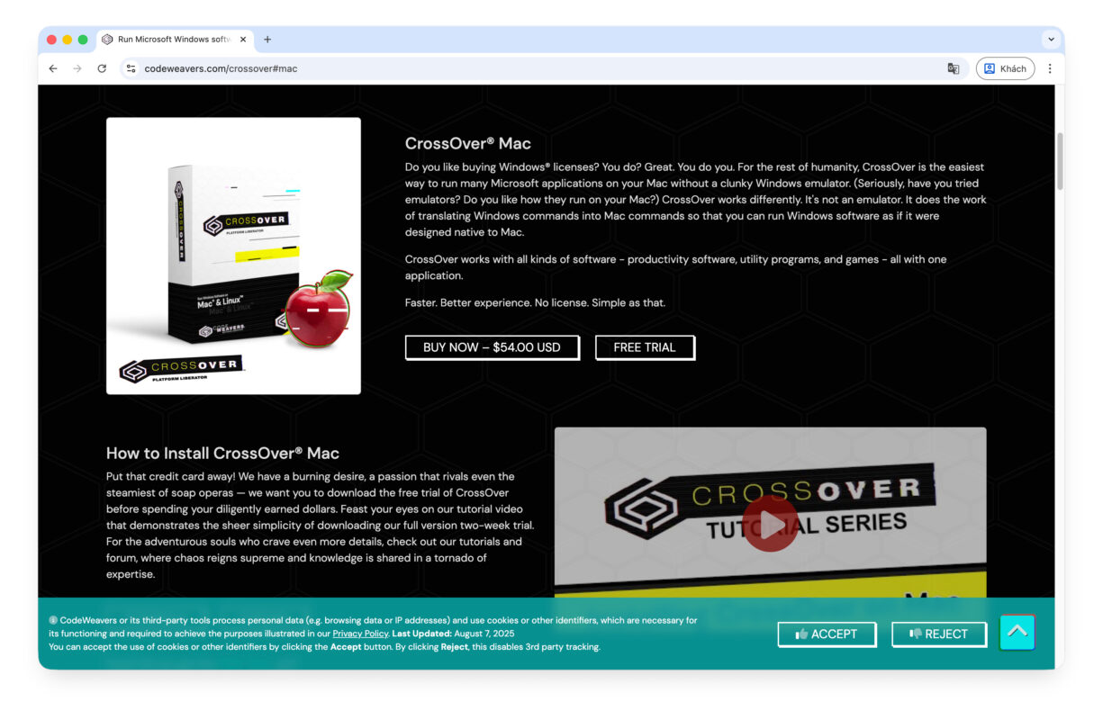 Cách Cài Đặt CrossOver Trên macOS