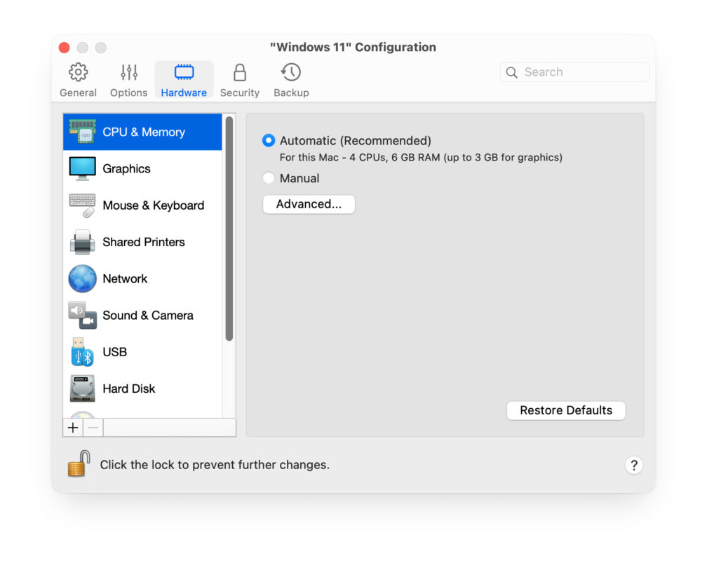 Cách Tùy Chỉnh Cấu Hình Parallels Desktop