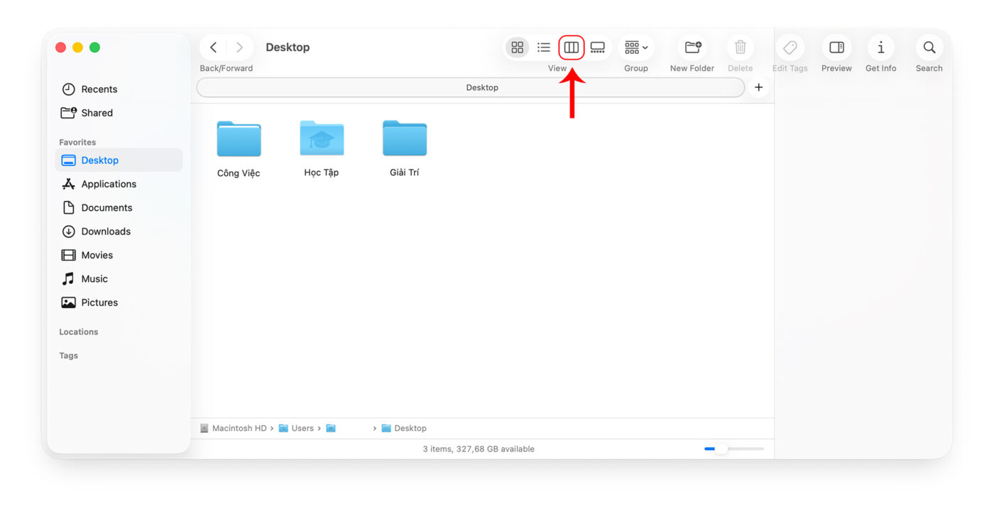 Cách Bật Chế Độ Xem Column View Trên Finder