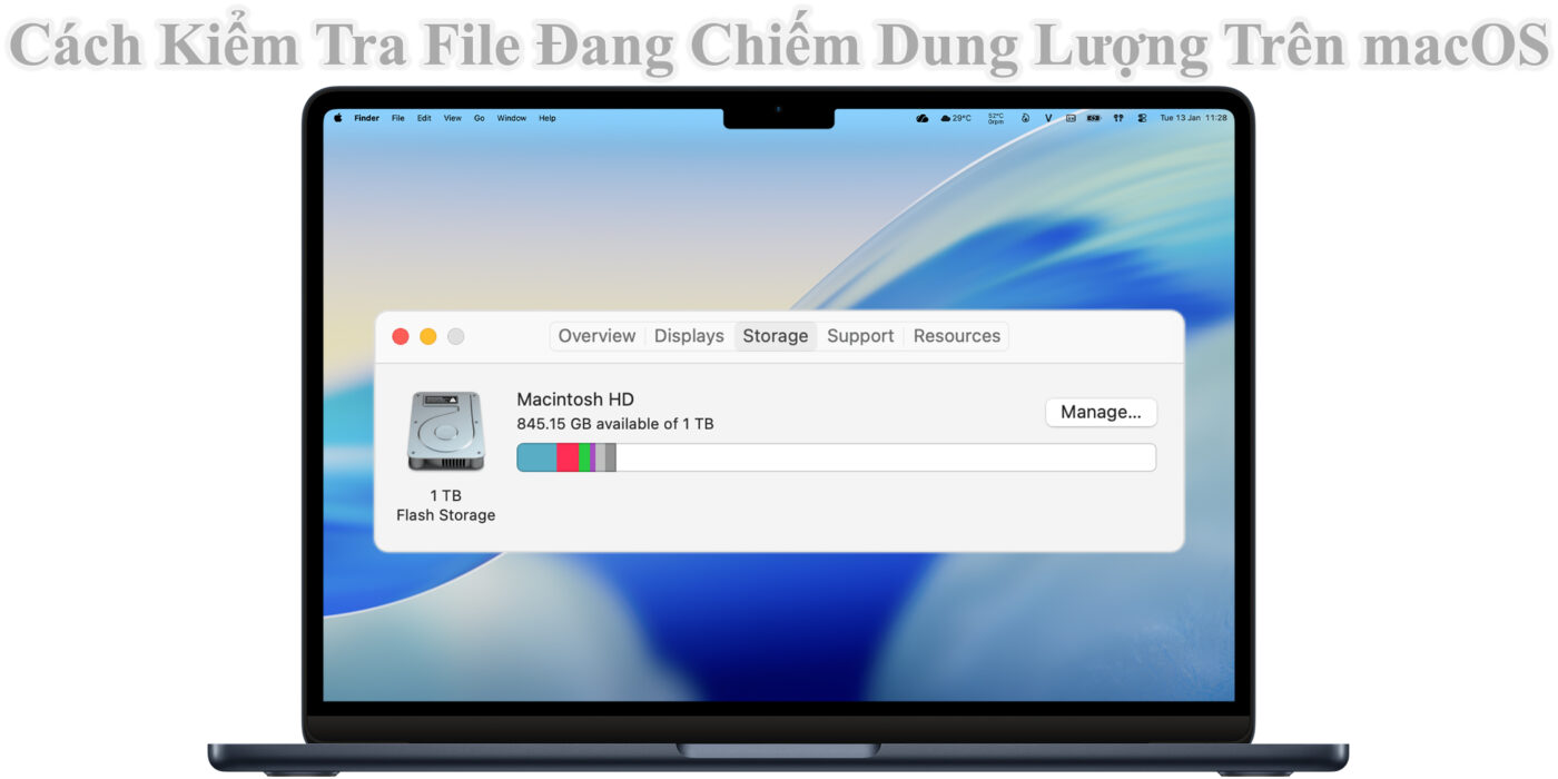 Cách Kiểm Tra File Đang Chiếm Dung Lượng Trên macOS