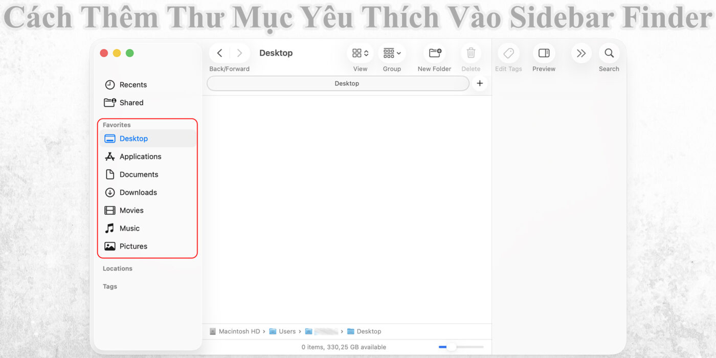 Cách Thêm Thư Mục Yêu Thích Vào Sidebar Finder
