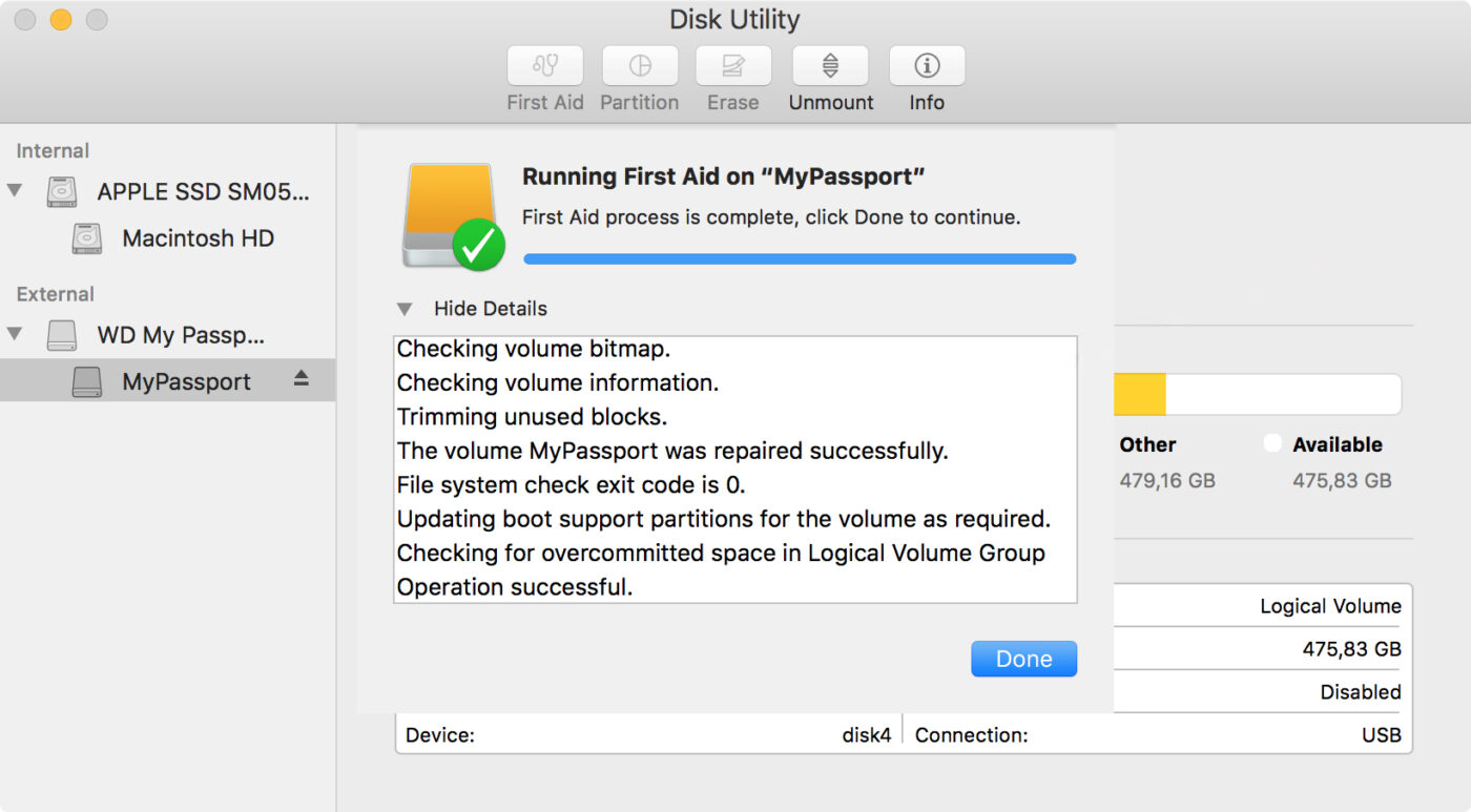 Kiểm Tra Trong Disk Utility Của macOS