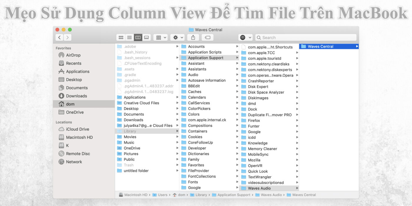 Mẹo Sử Dụng Column View Để Tìm File Trên MacBook