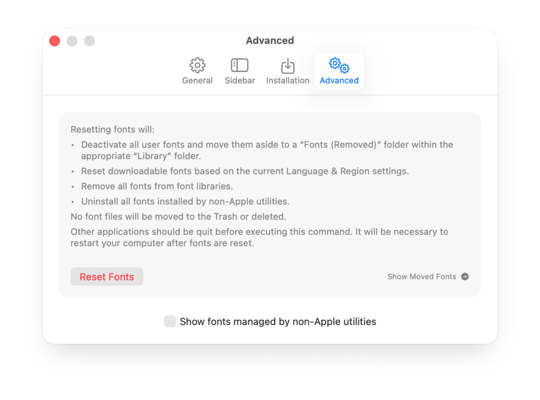 Cách Khôi Phục Font Mặc Định Trên macOS