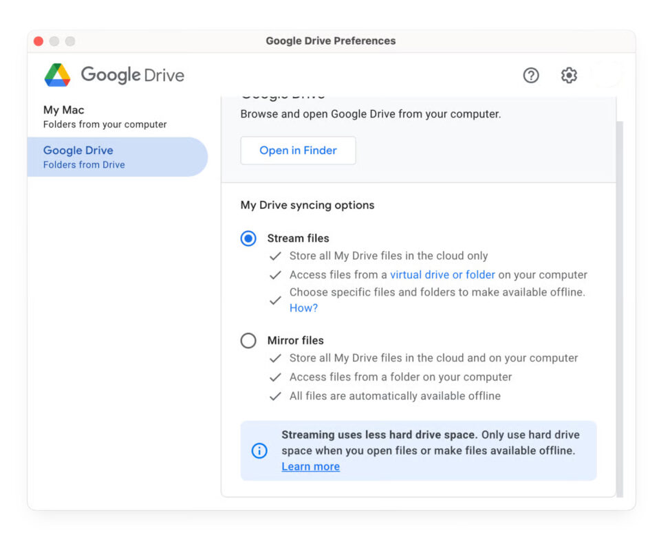 Thiết Lập Đồng Bộ Dữ Liệu Google Drive Với Finder