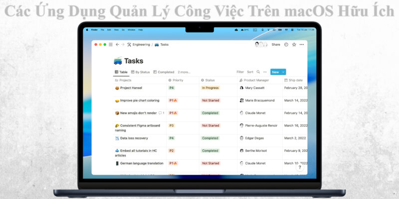 Các Ứng Dụng Quản Lý Công Việc Trên macOS Hữu Ích