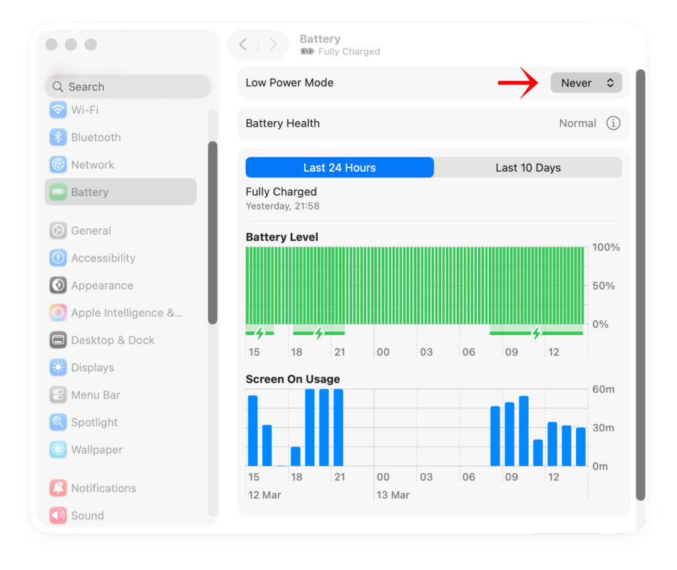 Cách Bật Chế Độ Tiết Kiệm Pin Trên macOS