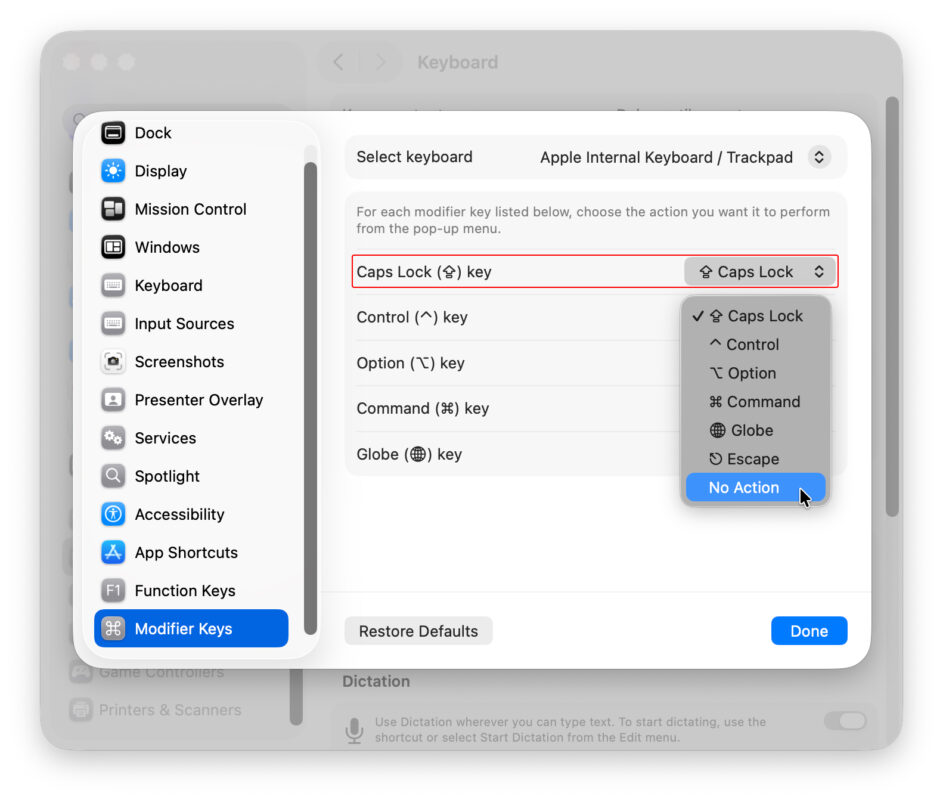 Cách Vô Hiệu Hóa Phím Caps Lock Trên MacBook 2 Cách Vô Hiệu Hóa Phím Caps Lock Trong Cài Đặt Bàn Phím